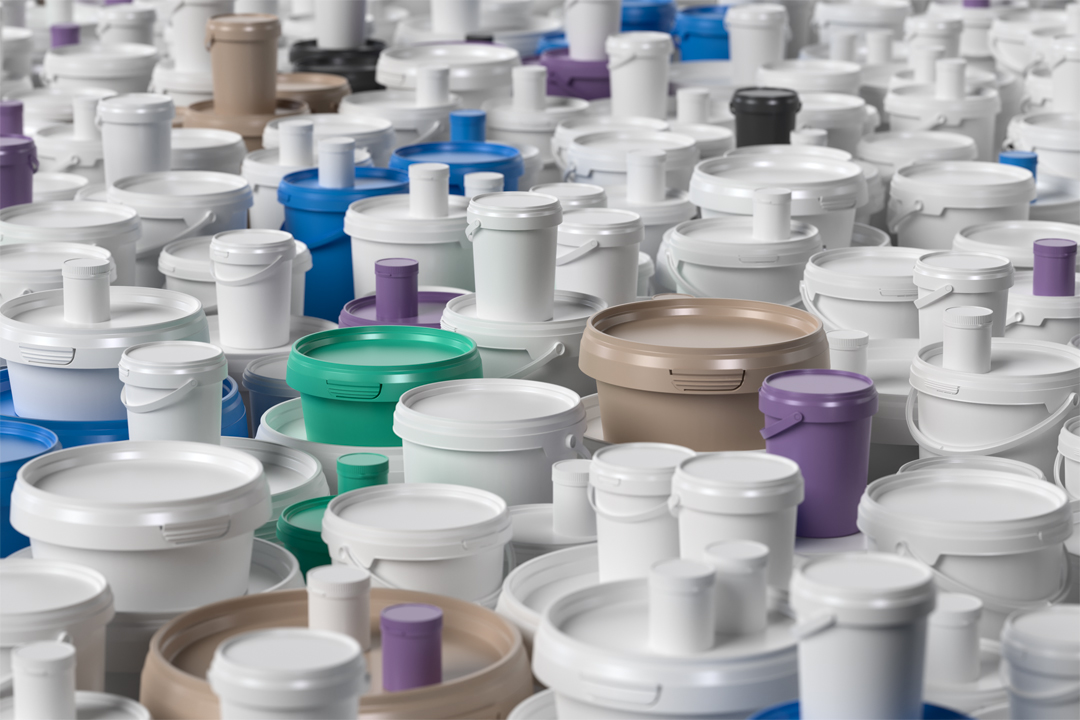 Packstar GmbH  Ipsachstrasse 10 2560 Nidau Bern Schweiz Eimer Dosen Schalen Schwarze Eimer Transparent
